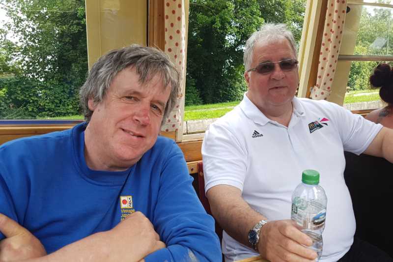 Mike and Howard on the canal boat
