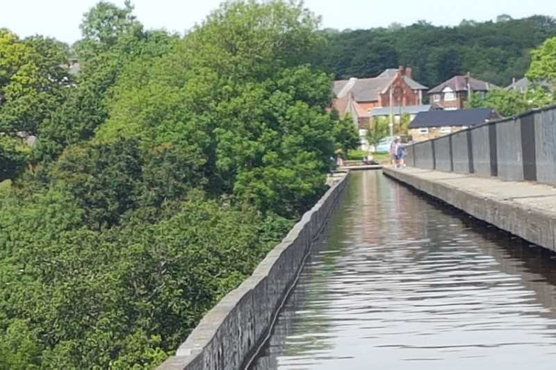 crossing the Pontcysyllte aqueduct