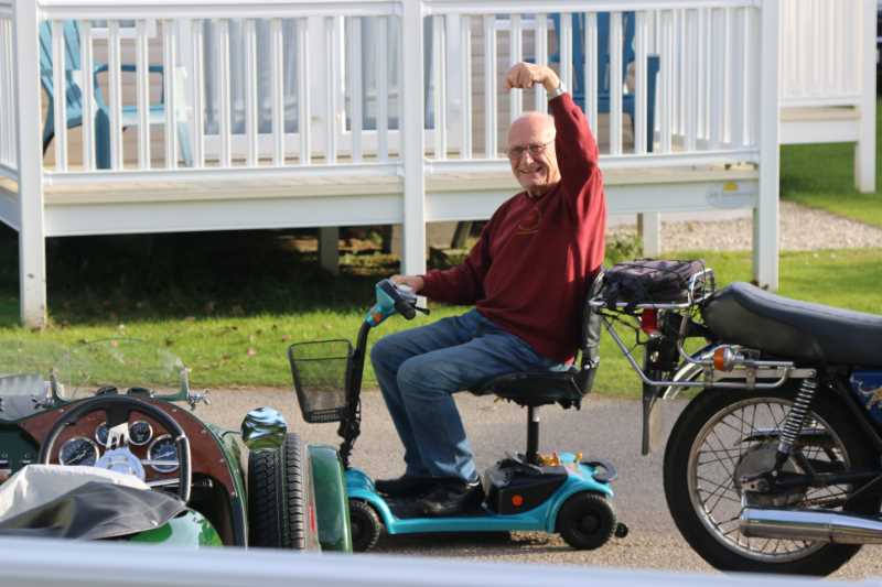 Whilst the cab clean was going on Terry was road testing his latest form of transport
