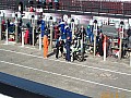 refuelling Shelley Pike, Yamaha R6, at the end of lap 2