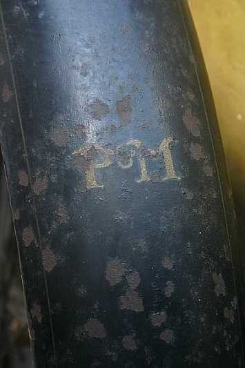 Original transfer on the sidecar mudguard
