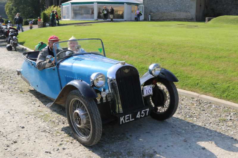 Jim and Joyce Codd leave the coffee stop in their 1950 Morgan F4