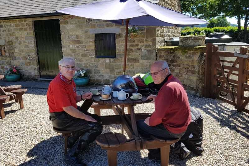 A welcome cuppa in the shade