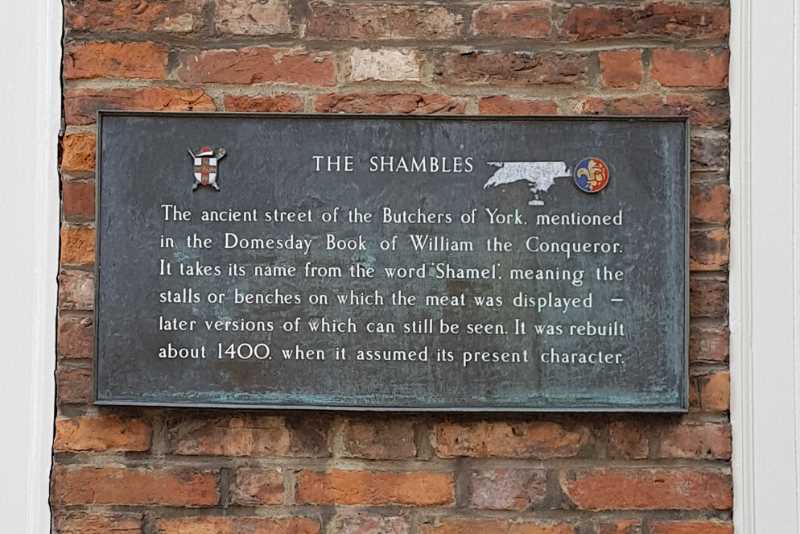 How the Shambles came about - wall plaque