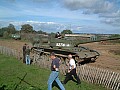 Fran Wiles in the T54 tank all ready for her ride