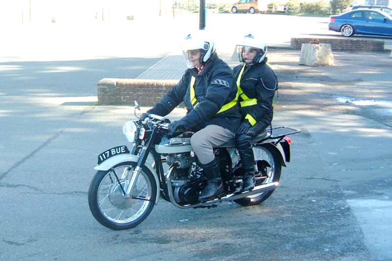 Rod and Carol Hann on their Dominator