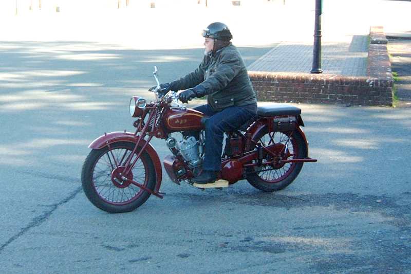 Dave Bowmer on his pretty 1930 R2 vee twin AJS