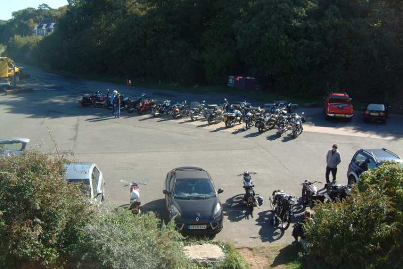 A view of the bikes from the top of the Fort