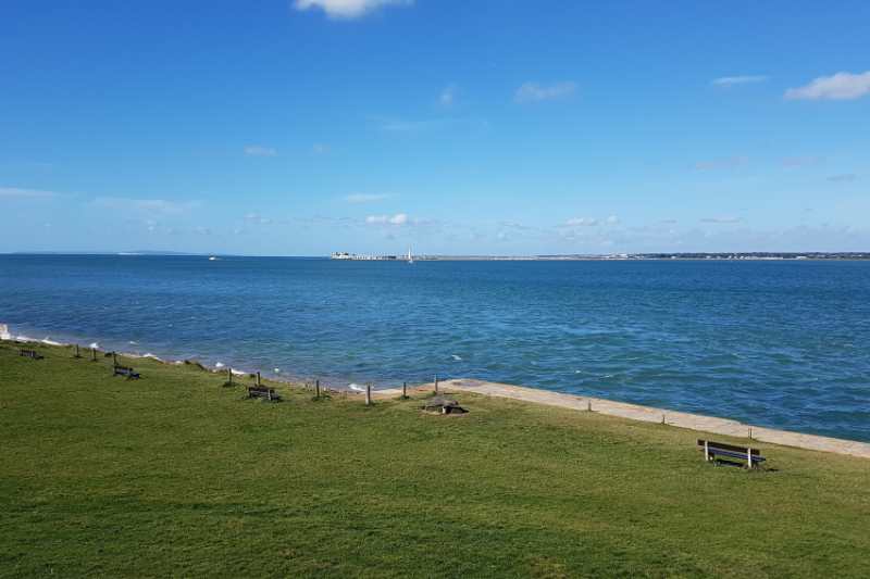 Looking out towards Hurst Castle at the entrance to the Solent