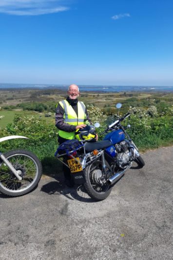 Rob and Honda on the Isle of Purbeck